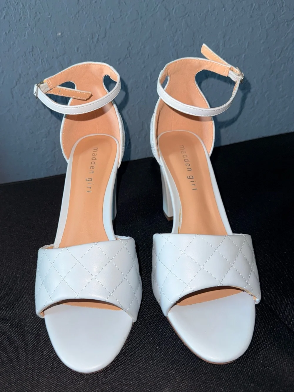 Madden Girl Baby Blue Quilted Block Heel